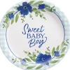 Sweet Baby Boy Baby in Bloom Baby Shower Paper Dinner Plates, 10.5in, 8ct