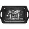 Tailgates & Touchdowns Football Melamine Platter Tray with Handles – 11.5in x 19in BPA-Free