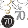 70th Birthday Swirl Decorations 12ct - Sparkling Celebration