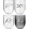 Thirty! Wine Glasses, 4pc