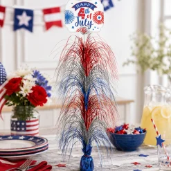4th of July Table Centerpiece – Giant Foil Spray Decoration, 28in