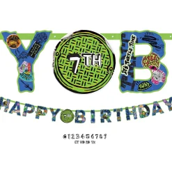 TMNT Add an Age Cardstock Birthday Banner Kit, 10ft - Teenage Mutant Ninja Turtles: Mutant Mayhem