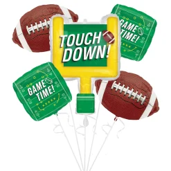 Touchdown Football Foil Balloon Bouquet, 5pc