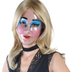 Transparent Disguise Mask, 1ct - Doll Eyes, Grin, Makeup or Mustache