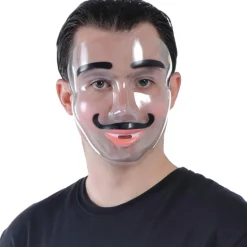 Transparent Disguise Mask, 1ct - Doll Eyes, Grin, Makeup or Mustache