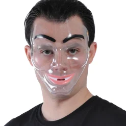 Transparent Disguise Mask, 1ct - Doll Eyes, Grin, Makeup or Mustache