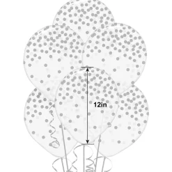 Transparent & Dot Balloons - 12in, 6ct, Assorted Colors