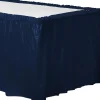 True Navy Plastic Table Skirt, 21ft x 29in