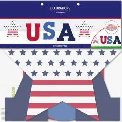 USA & Stars Icons Corrugated Plastic Yard Sign Set, 16.9in x 19in
