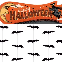 Vintage Halloween Cardstock Door Curtain, 3.25ft x 6.41ft