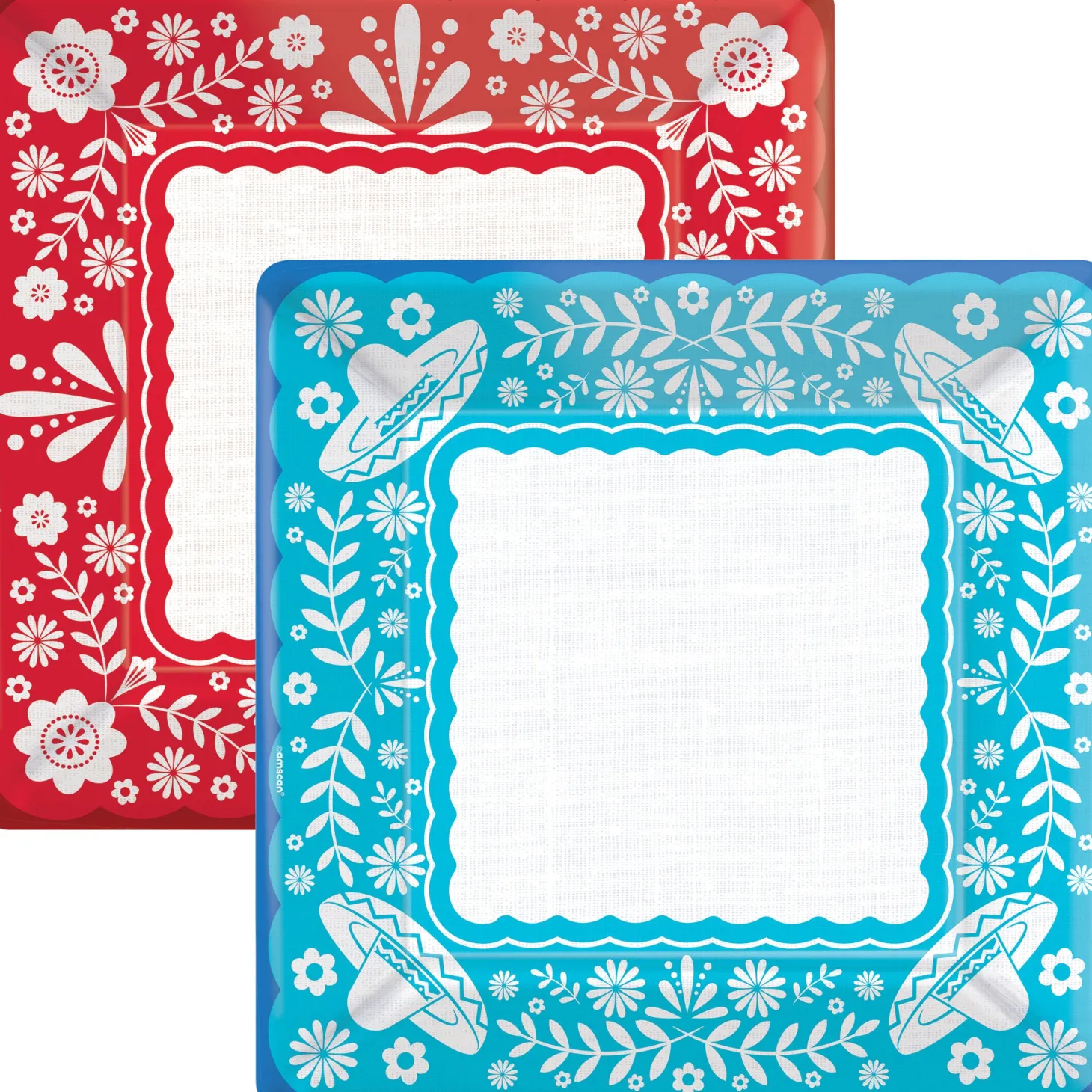 Viva la Party Square Paper Plates, 8ct