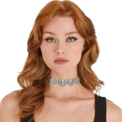 Western Faux Turquoise Metal Choker Necklace
