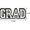 White Grad MDF Standing Sign, 13.12in x 5.25in