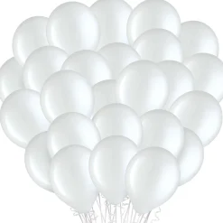White Pearl Latex Balloons, Assorted Options
