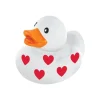 White & Red Heart-Covered Valentine's Day Rubber Duck, 1.75in
