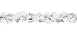 White Rose & Leaf Garland 6ft