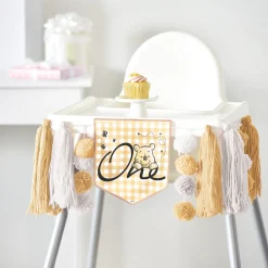 Winnie the Pooh 1st Birthday High Chair Banner with Tassels