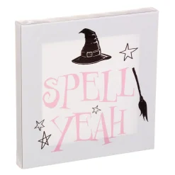Witch Spell Yeah Halloween Wood & Canvas Sign, 5in x 5in