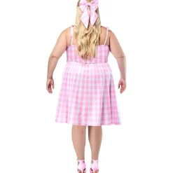 Women's Plus Size Barbie Movie Perfect Day Pink Gingham Dress