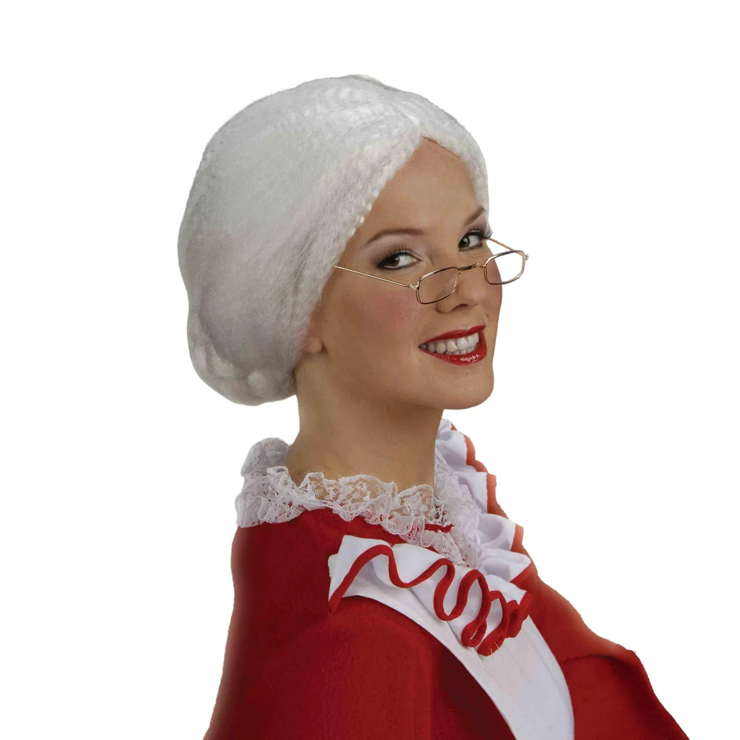 Women's White Miss Santa Wig